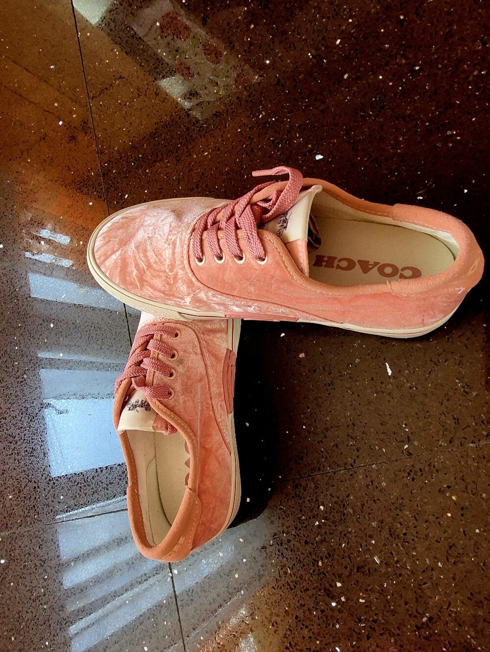 Coach Women’s Coral Velvet Low-Top Sneakers